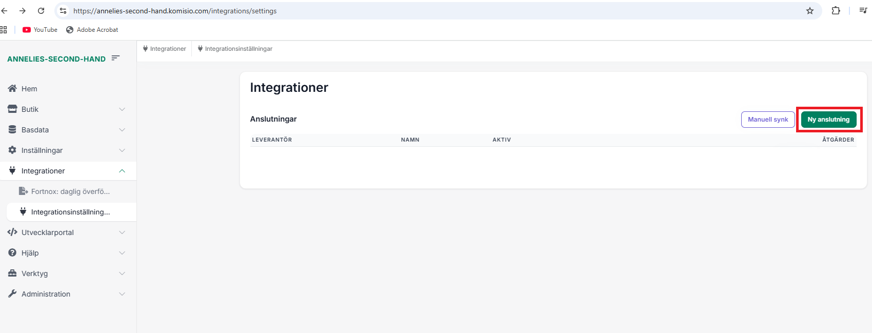 Komisio integrationer ny anslutning