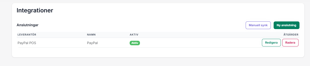 PayPal POS integration i listan