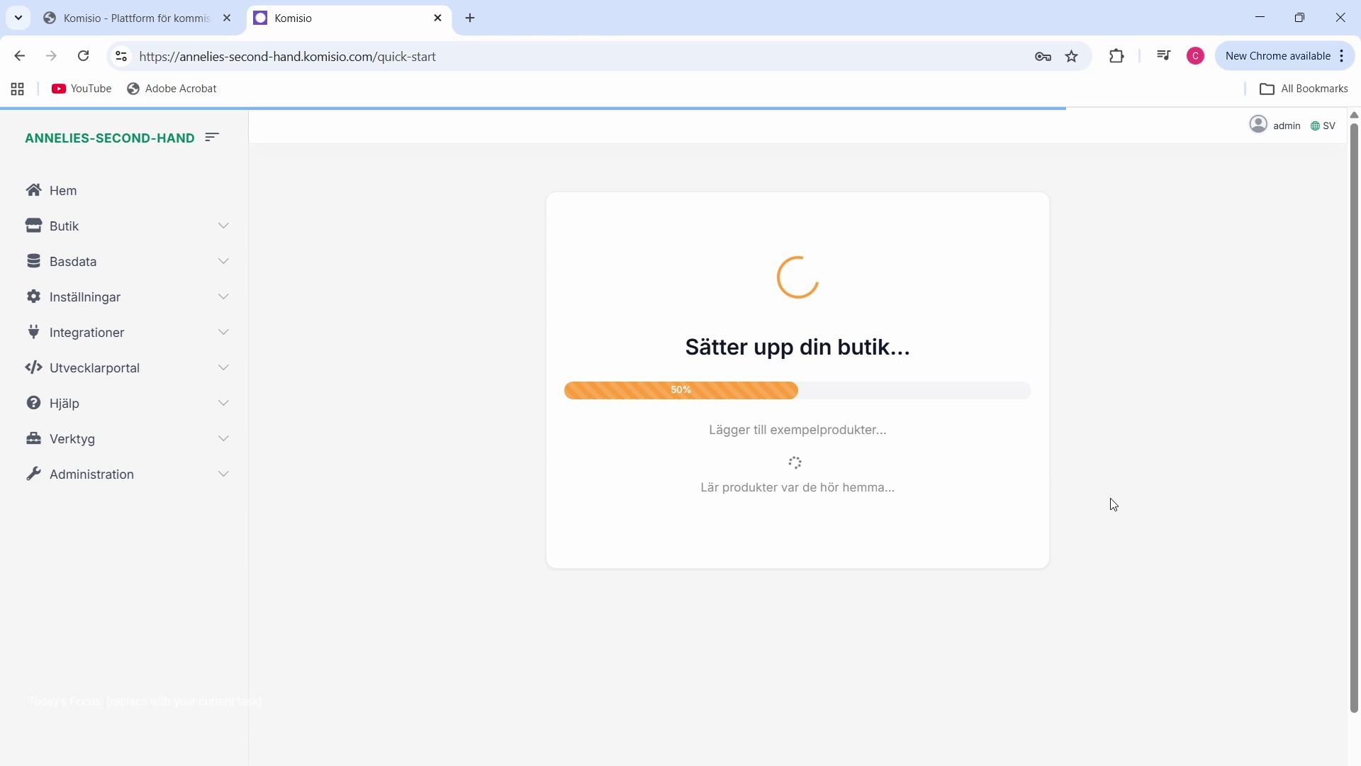 Skärmdump 9 – Snabbstart-knapp